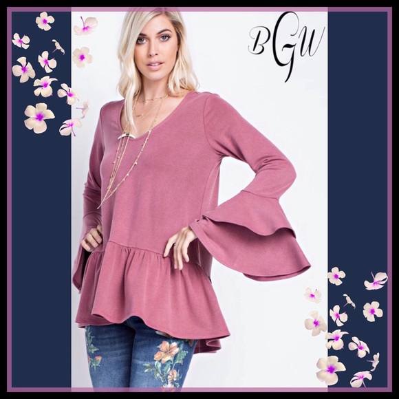 🌺🆕5⭐️BEST SELLER Washed Terry Ruffle Top - Picture 2 of 7